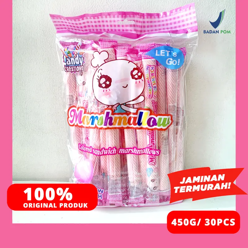 MARSHMALLOW PANJANG CANDY CREATION  30PCS 450G 4