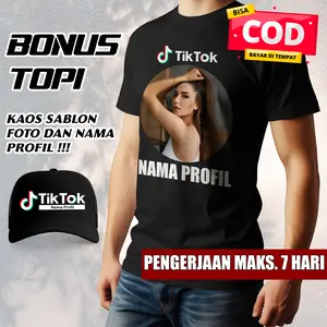 Sablon Kaos Custom Foto Profil dan Nma Profil Bahan Cotton Combed 30s