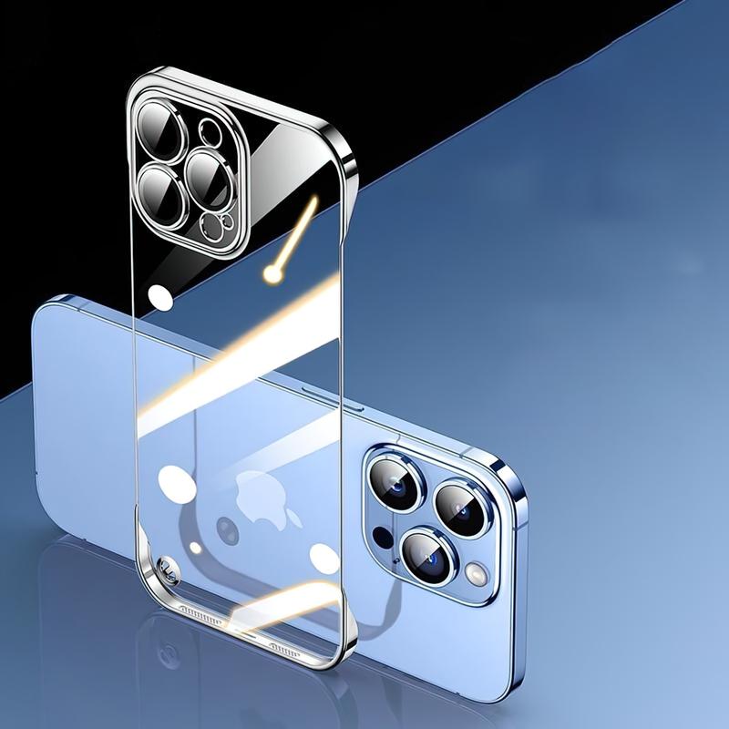 Ốp Mạ Điện Siêu Mỏng, Thiết Kế Sang Trọng, Dày 0.3Mm, Tương Thích Với iPhone 17 16, 15, 14, 13, 12, 11, Pro Max Và Plus, Trong Suốt, Có Màng Bảo Vệ Ống Kính Ốp Chống Sốc, Bảo Vệ Camera Phụ Kiện 17Air