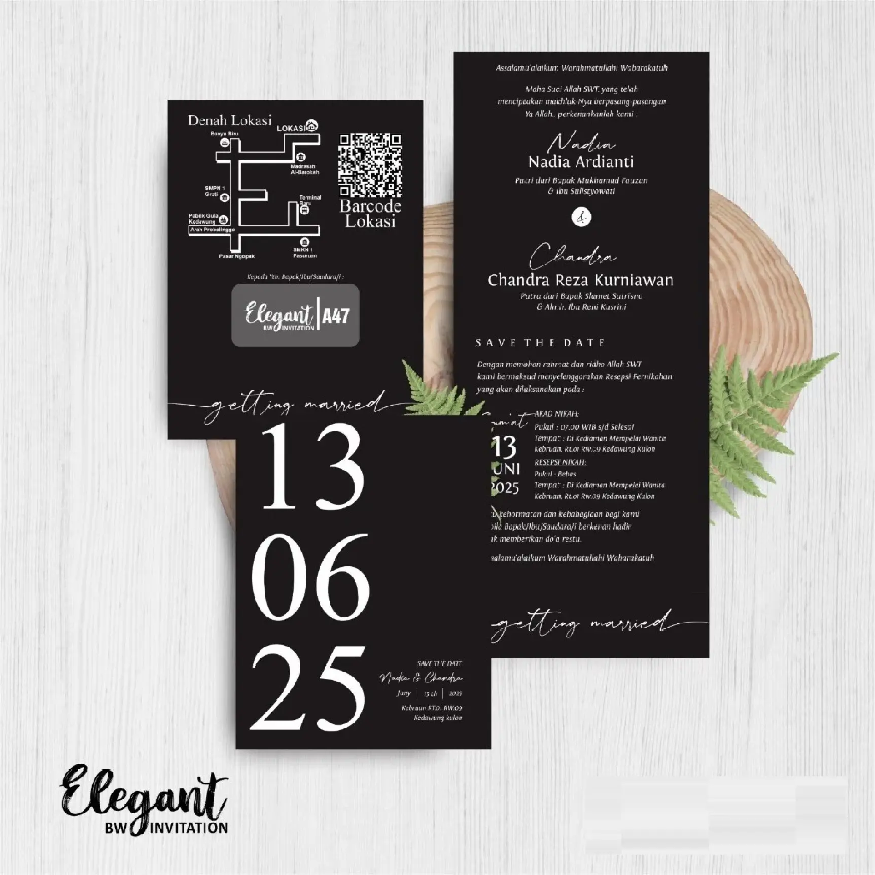 (50 Pcs) Undangan Pernikahan Elegant Glossy Free Foto Aesthetic Kertas Ap 190 Premium Asha