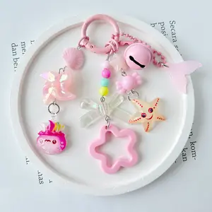 Gantungan Tas Manik Biota Laut Clay Love Pita Kerang Lonceng kerincing Aesthetic