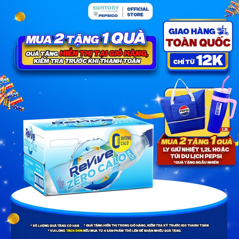  Thùng 24 Chai Nước Điện Giải Thể Thao Revive Không Calo Không Đường  450ml chai  