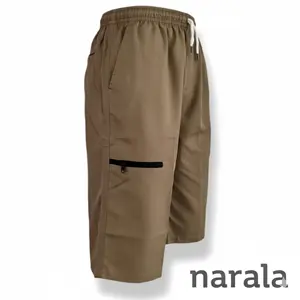 Celana Pendek Jumbo Panjang 7/8 3/4 di bawah lutut Katun Polos Saku Resleting Kargo Samping