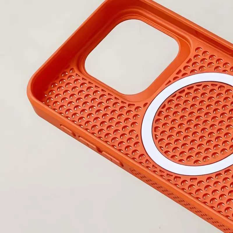 Premium Anti Heat Magsafe Case iPhone 11 12 13 14 15 pro max 14 15 plus Pendingin Mesh silikon Casing iPhone 15 14 13 12 11 pro max 14 15 plus Shockproof 5