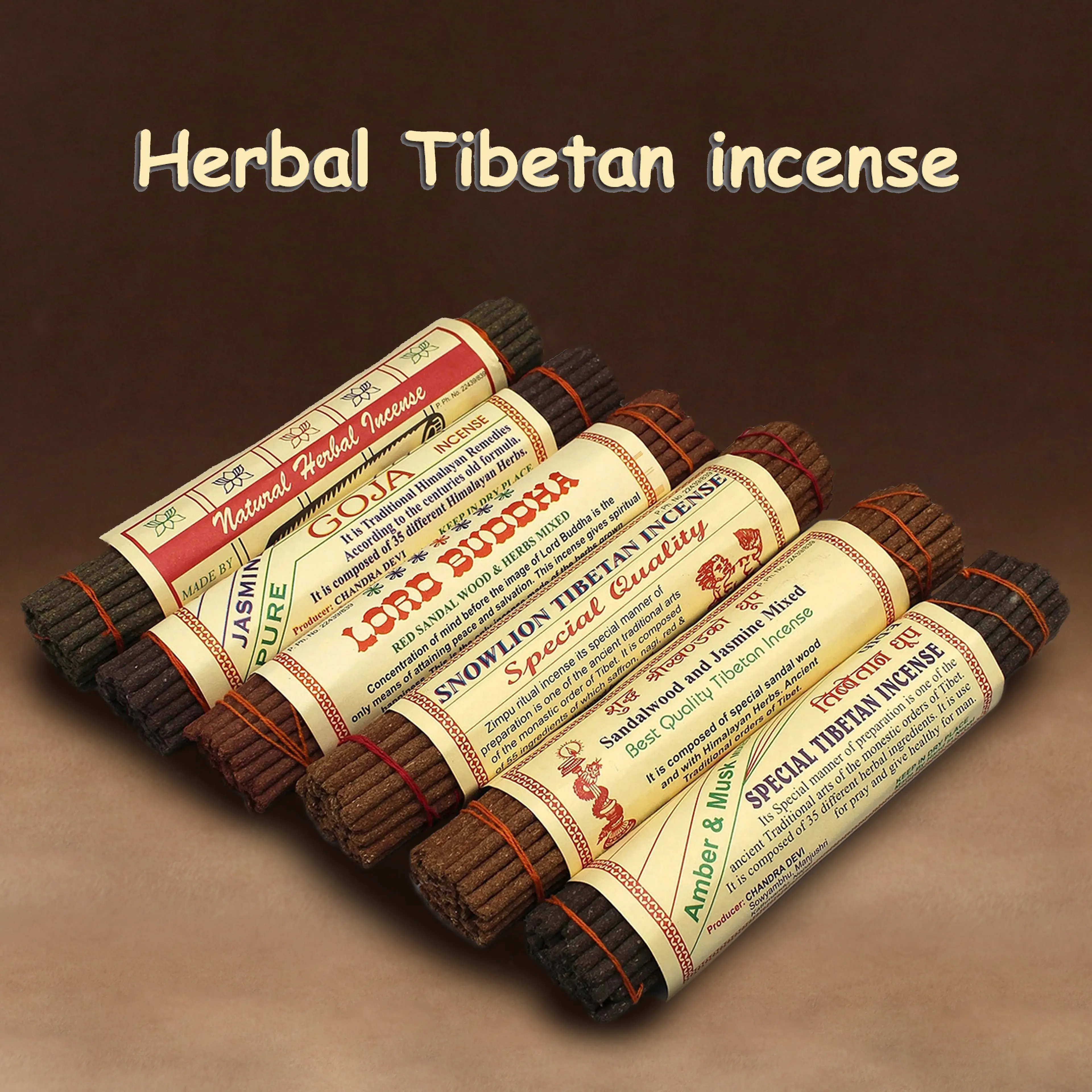 Himalayan hand-rolled incense sticks, Nepalese fragrance style.（About 42 Sticks) ，Contains Musk, Sandalwood, Jasmine, Amber, Etc. Perfect for Cafes, Yoga, Reading, Meditation. Home décor.