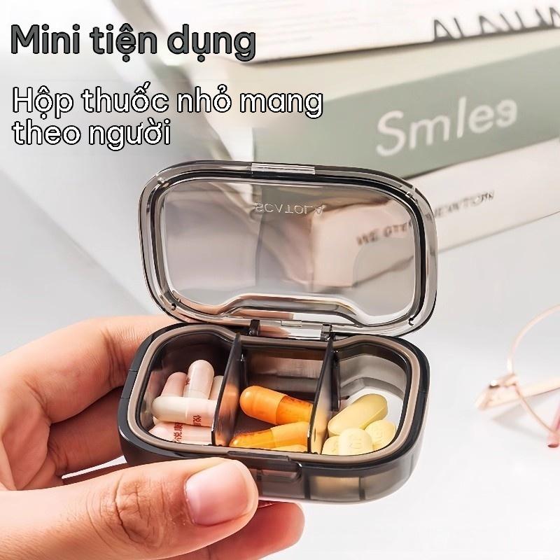 Hộp thuốc mini chống bụi, chống ẩm, thiết kế nắp đậy, dễ dàng, tiện lợi, thu nạp hàng ngày.