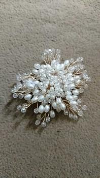 Product Review of (Bebas beli 2 dapat bonus) B35 Bross hijab mutiara snowflake mewat titanium Korea original from N**e L**i 1