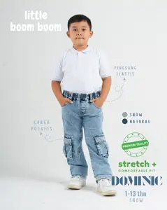 Celana Cargo Jeans Anak Laki Laki Panjang 1 - 12 Tahun Little Boom Boom SPJ-12
