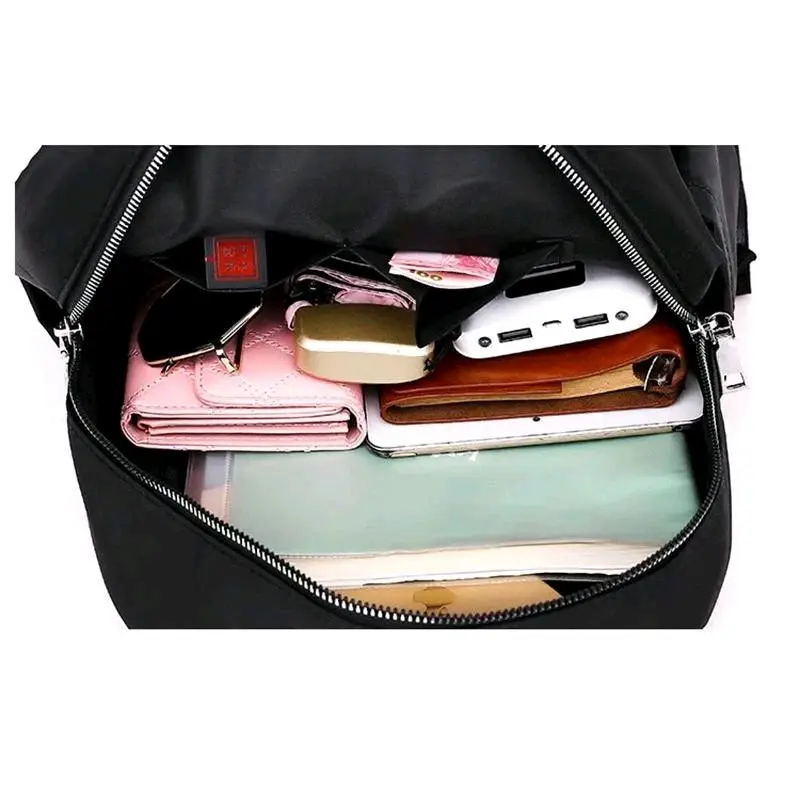 Tas Ransel Sekolah Fashion Gendong Wanita Backpack Punggung Resleting Cewek Kekinian Cantik Kanvas 4
