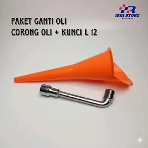 2 in 1 CORONG OLI & KUNCI SHOCK L 12 MM,,corong dan kunci L buka tutup baut oli