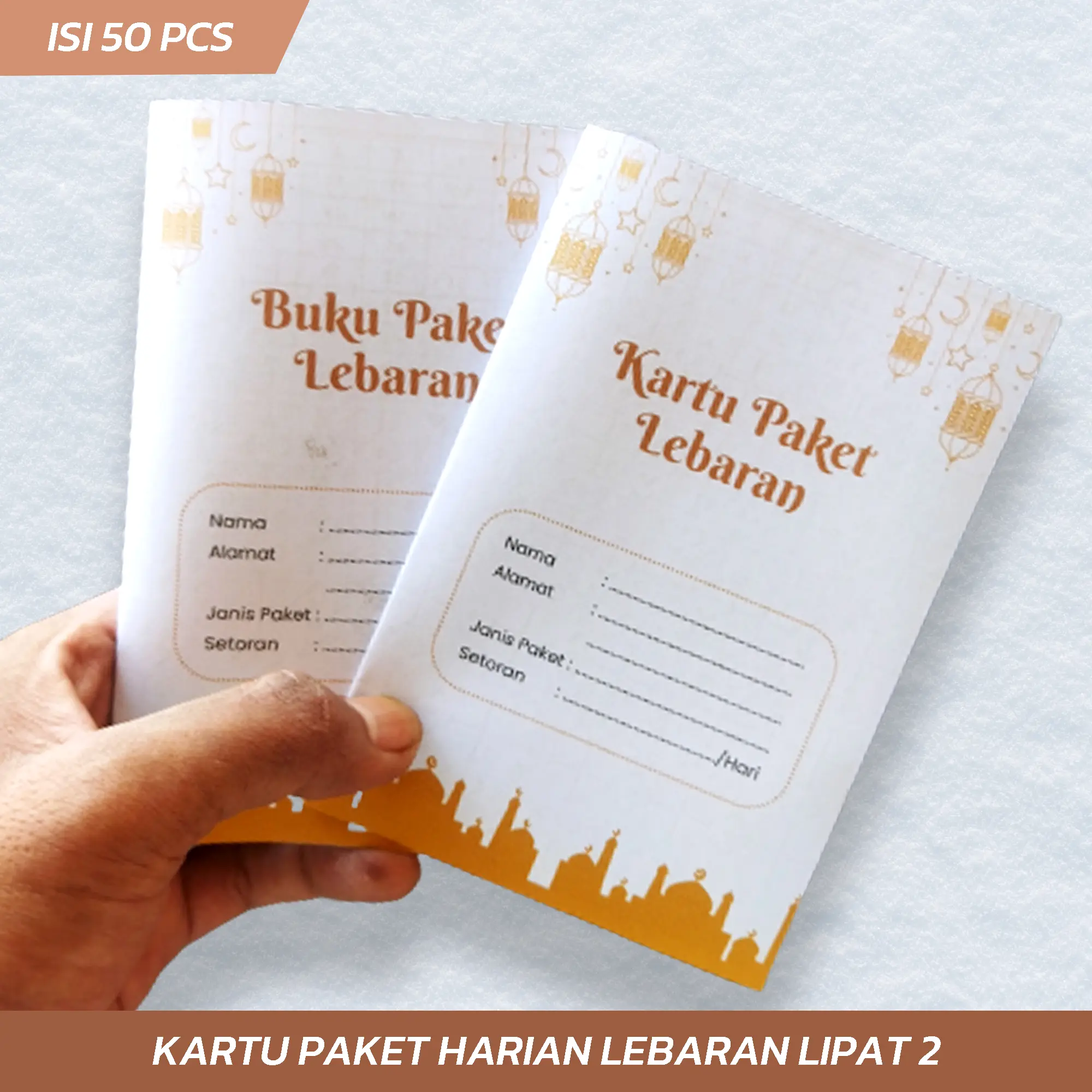 (ISI 50 PCS) KARTU PAKET LEBARAN LIPAT 2, HARIAN, MINGGUAN, BULANAN / KARTU TABUNGAN HARI RAYA IDUL FITRI