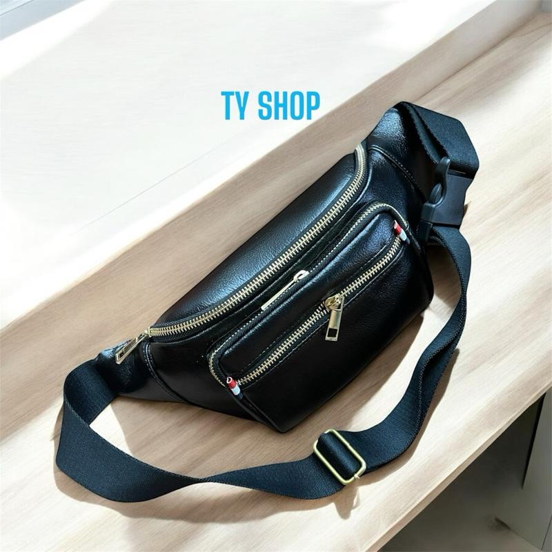 Túi đeo chéo bụng nam da bò đơn giản sang trọng Bag