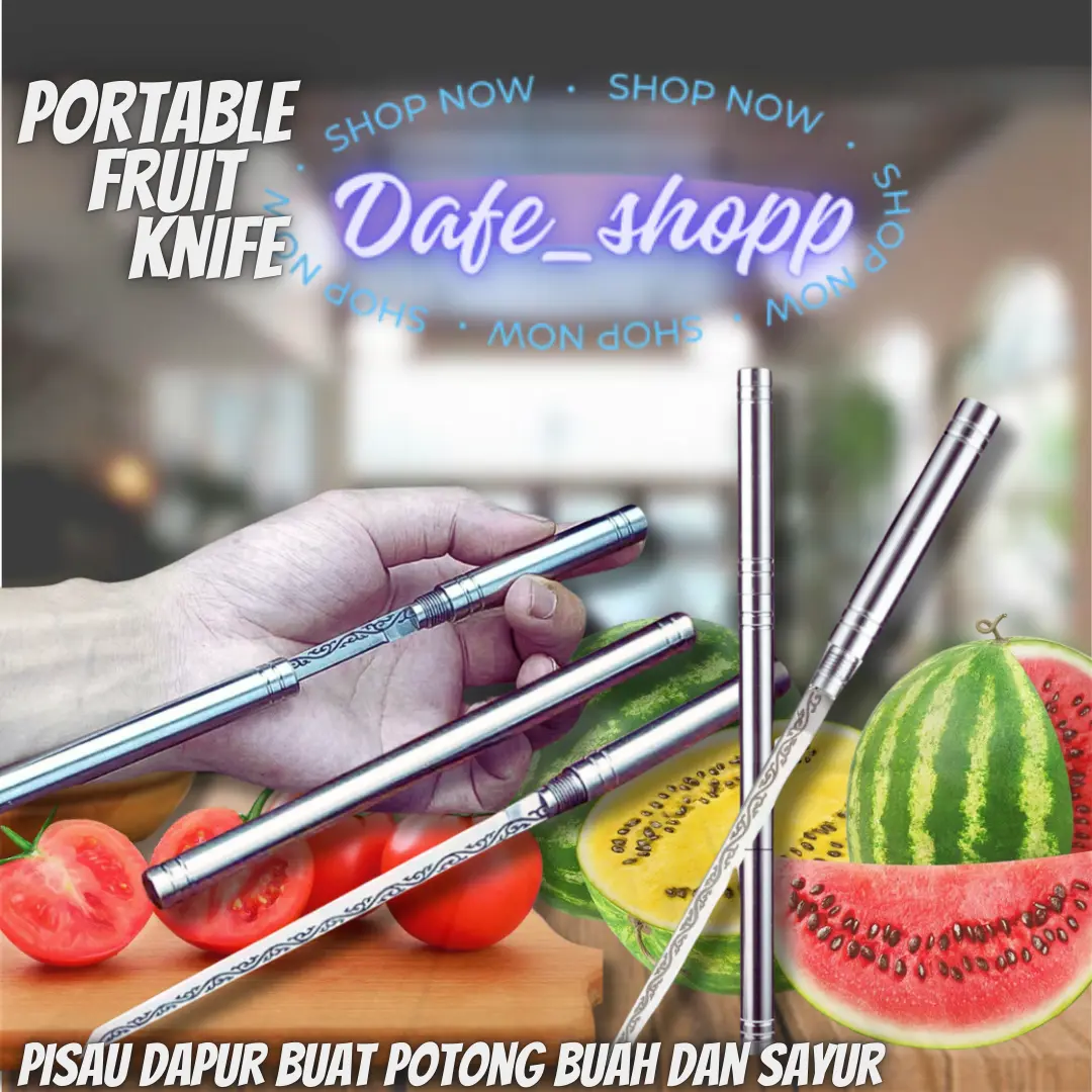 Pisau Dapur Stainless Steel DAFE Motif Tongkat - Alat Potong Buah Praktis Kitchenware