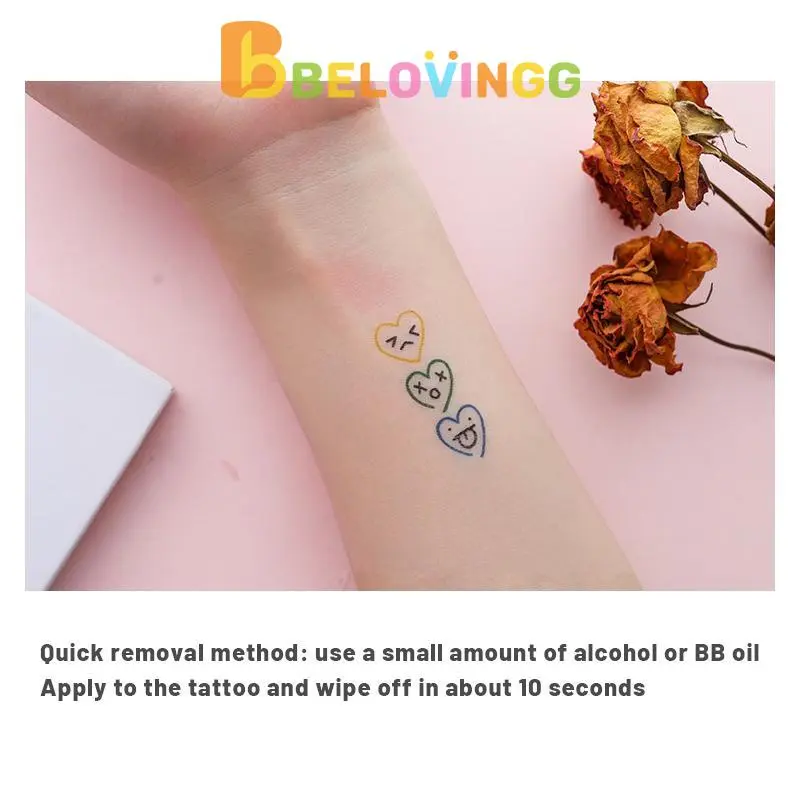 Sticker Tattoo Temporarry Emoticon Cute Stiker Garis Senyum Pelangi Belajar Lucu Stiker Tato Tahan Air Tahan Lama -BE 6