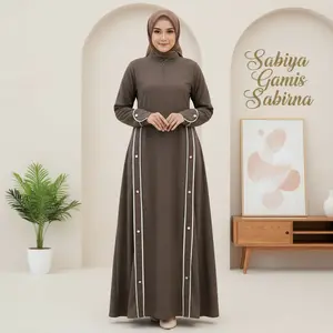 Syabila Gamis Sabrina Premium - Gamis Variasi Strip Mewah Elegan - Daily Gamis 2026