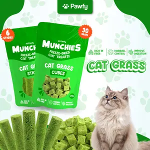 Snack Cat Grass Cubes 30g & Sticks 6 pcs - Snack Rumput Kucing - Cat Grass Dadu & Sticks Kucing Munchies PAWFY