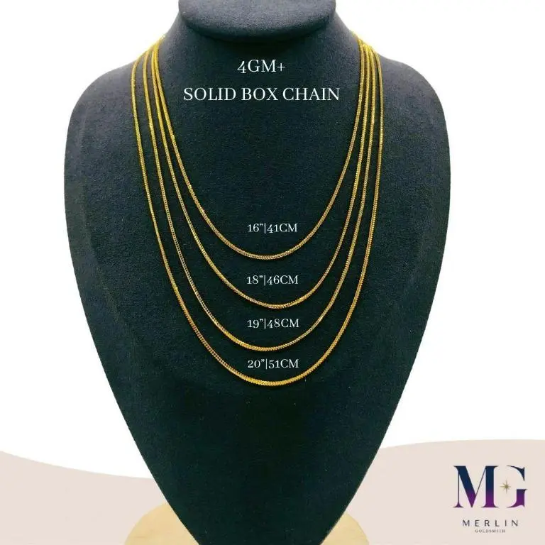 Merlin Goldsmith 916 22k Gold Solid Box Chain (SBC 4gm+) Daily