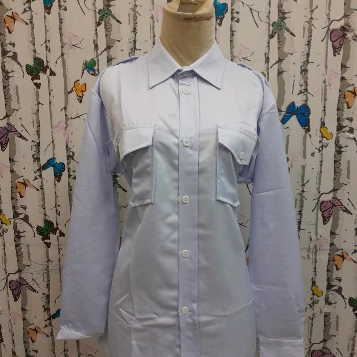 BAJU PDH WANITA KANTONG DADA / PDH PUTIH POLOS / BAJU KERJA 1