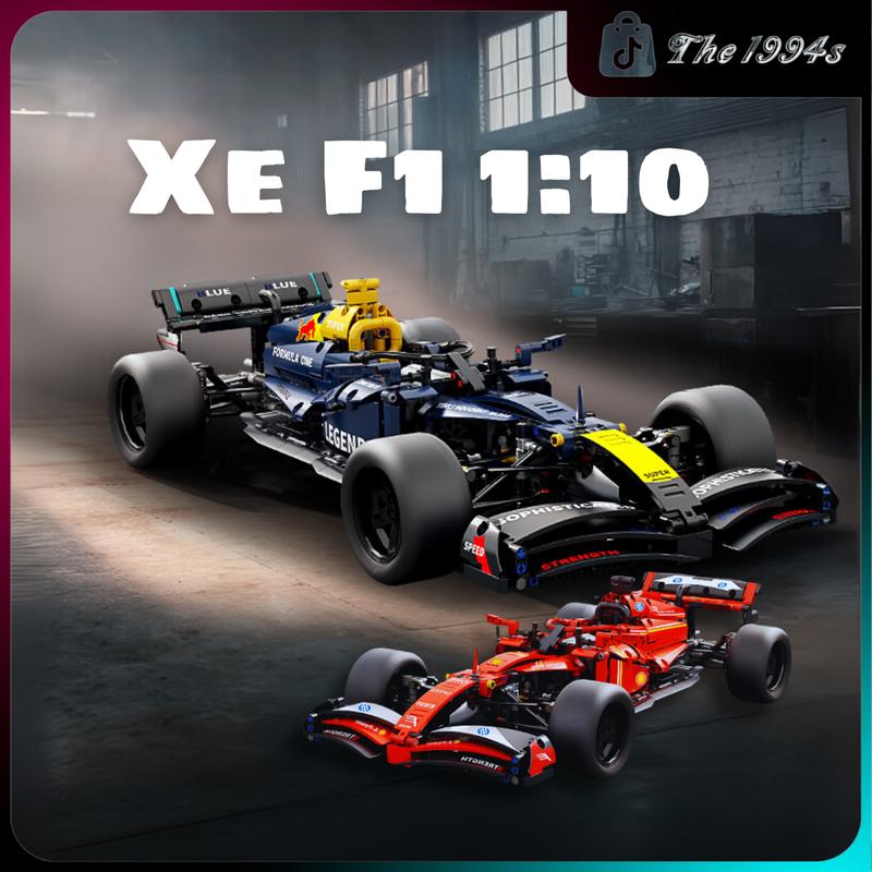 [CHỌN ĐÚNG BIẾN THỂ] Mô hình lắp ghép xe đua F1 tỷ lệ 1:10 màu đỏ 1300 mảnh ghép có thể chơi điều khiển