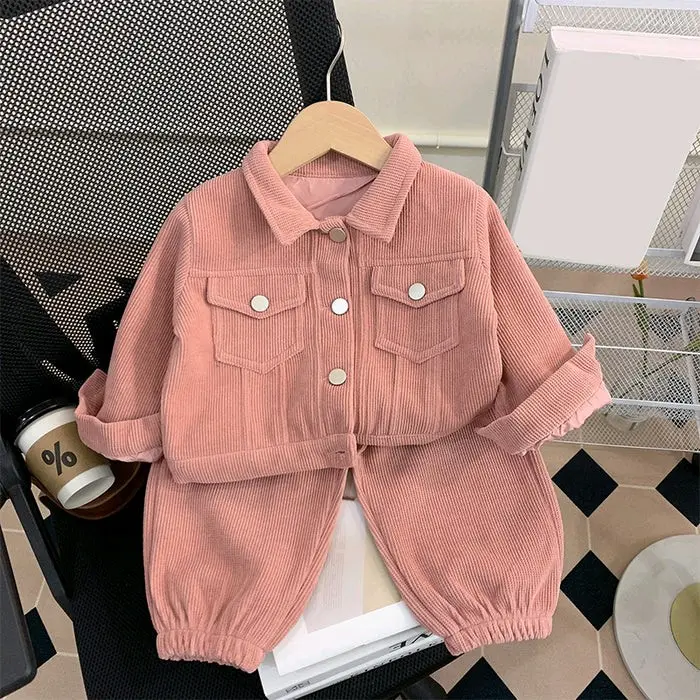 SETELAN ANAK KEMEJA+CELANA JOGER PANJANG BAHAN FLEECE HALUS KOREA STYLE