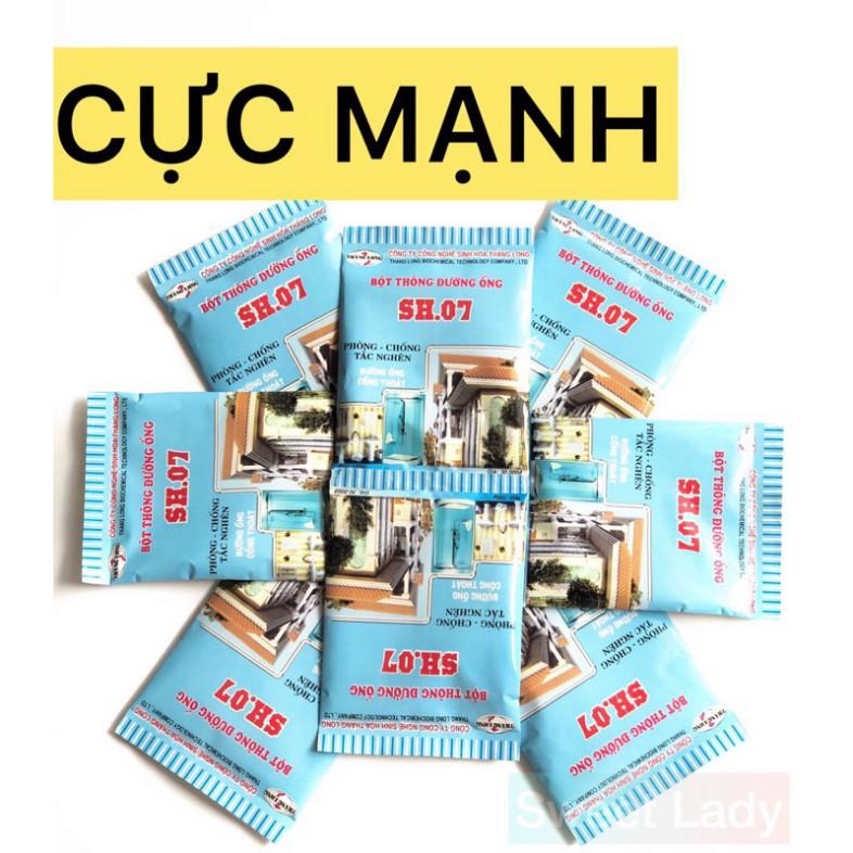 10 Gói (Tặng 1) Bột Thông Tắc Cống, Bồn Cầu, Đường Ống, Bồn Rửa Mặt SH07 SH.07 (100g / Gói)