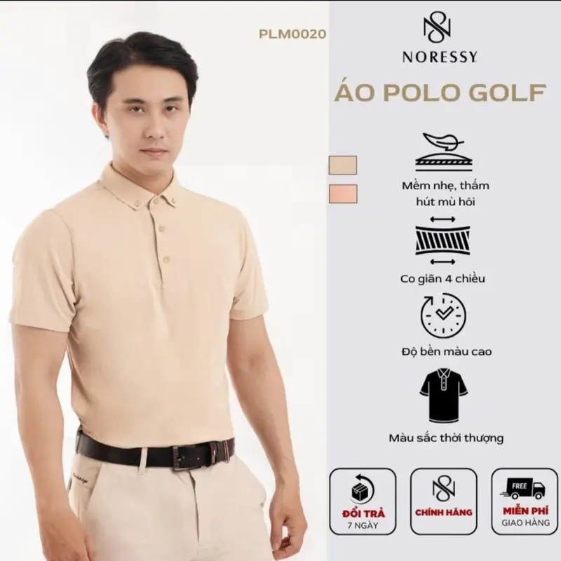 Áo Polo NOREESY Cao Cấp Vãi Polyester Spandex nhập khẩu NRSPLM0020