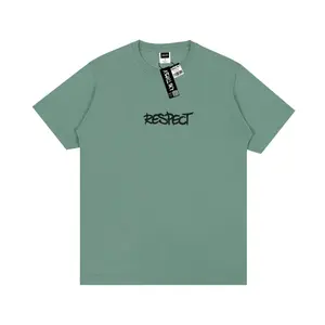 Ashallsky Kaos Pria Warna Sage Green Motif Simple Respect Unisex Premium Distro Baju Digital Wanita
