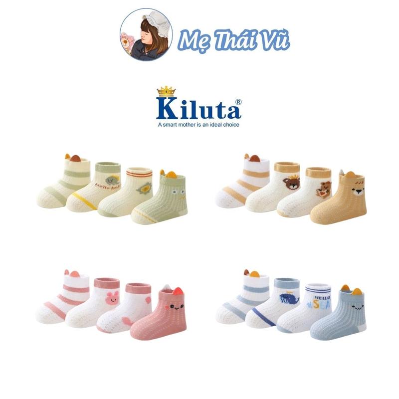  Set 4 đôi tất vớ lưới cổ cao Kiluta thoáng khí cho bé 0-3 tuổi Mẹ Thái Vũ 