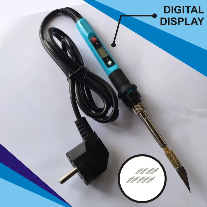 ALAT PEMOTONG AKRILIK DAN PLASTIK 80W DENGAN TEMPERTUR CONTROL DIGITAL DAN KEPALA TEMBAGA 0