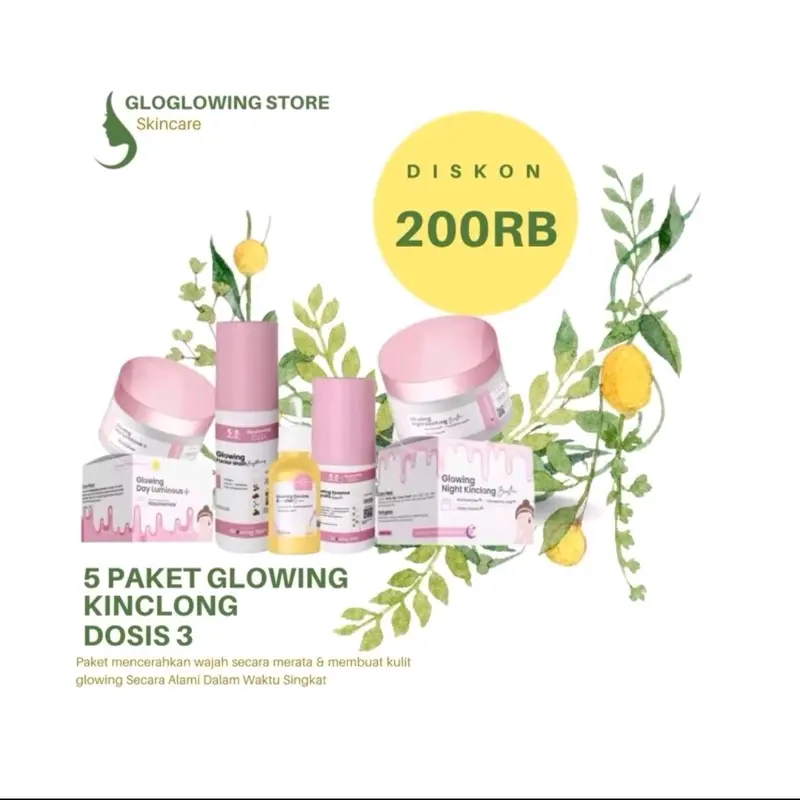 Dosis 1-3 Gloglowing kinclong paket lengkap isi 5 0
