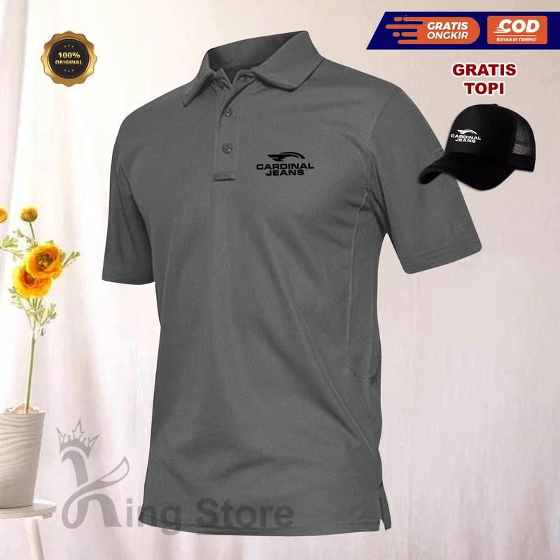 GRATIS TOPI..!!! Kaos Polo Distro Lengan Pendek Cardin Jean Kiri Hitam | Tshirt Baju Kerah Pria Wanita Unisex | Baju Polo Distro Keren Pria & Wanita 6