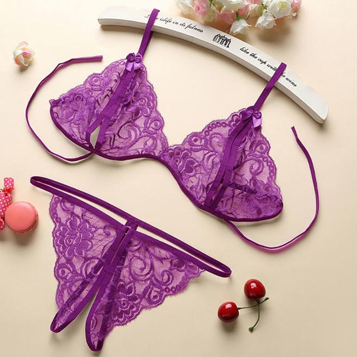 Gambar Missoofficial.id PAKET BUNDLING 3 & 6 PCS  BS001 Set Bra Lingerie Celana Dalam Bahan Lace Transparan Jumbo Big Size - FREESIZE 3PCS : Hitam Merah Ungu dari MISSOOFFICIAL.ID Kab. Tangerang Tokopedia