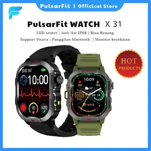 Smartwatch X31 PulsarFit jam tangan tahan air pria  Baterai 320mAh Panggilan Bluetooth  Pintar Mendukung Strava  WA Berita Tampilan Kecepatan olahraga panggilan Bluetooth jam tangan pintar olahraga luar ruangan pemerikasaan kesehatan bisa Ganti Wallpaper