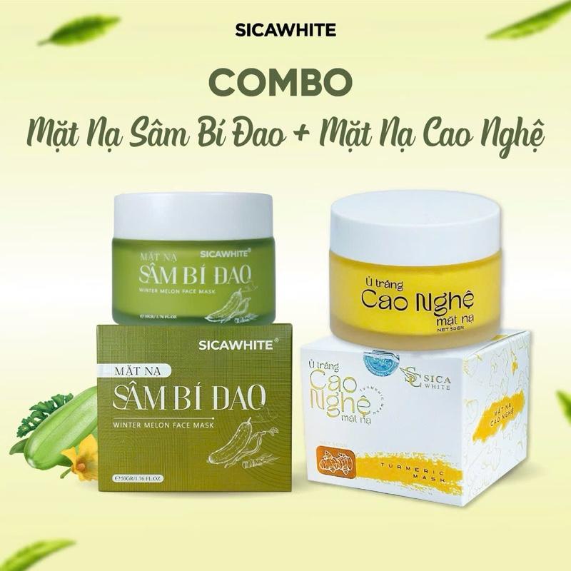 CB17 COMBO 2 Mặt Nạ: SÂM BÍ ĐAO 50gr và Ủ Trắng Nghệ 50gr - Hỗ Trợ DƯỠNG TRẮNG CẤP ẨM DA DẦU NHỜN LỖ CHÂN LÔNG TO CẢI THIỆN MỤN - Skincare Cosmetics Làm Đẹp Da Dưỡng Ẩm Da Nữ Women