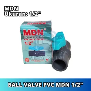 Ball Valve Pvc Mdn 1/2" Stop Kran Plastik 1/2 Inch Kran Keran Air Katup Bola 0,5 Dim Untuk Pipa Pvc Paralon