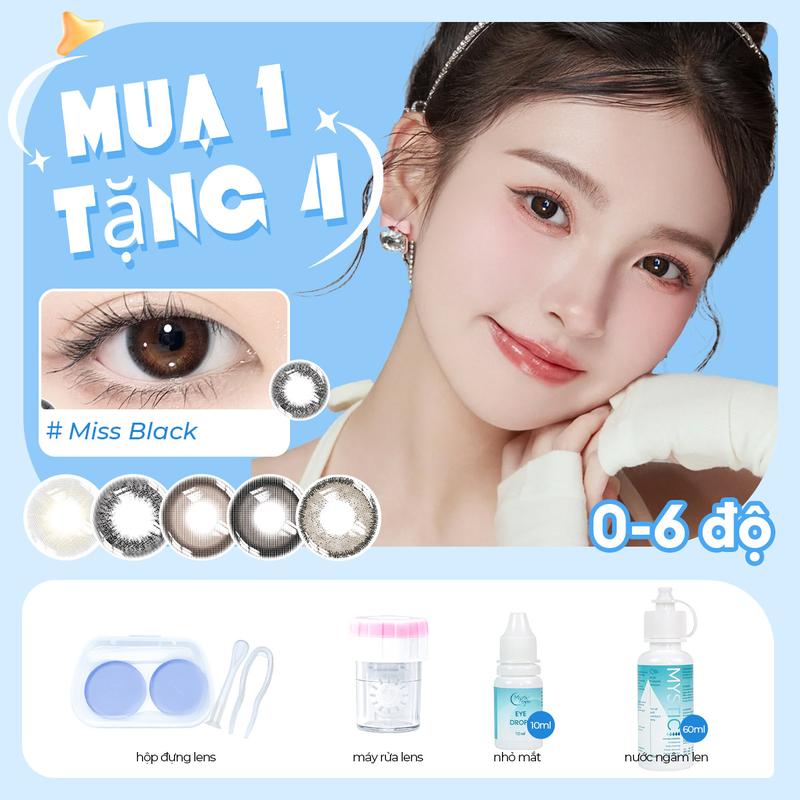 Mua 1 tặng 4 một lần mua tặng 4 sản phẩm. 0-7 độ 14mm 14.mm 14.5mm kính áp tròng cận thị giải pháp chăm sóc miễn phí dụng cụ làm sạch thuốc nhỏ mắt sự kiện khuyến mãi UYAAI×Mysticeyes