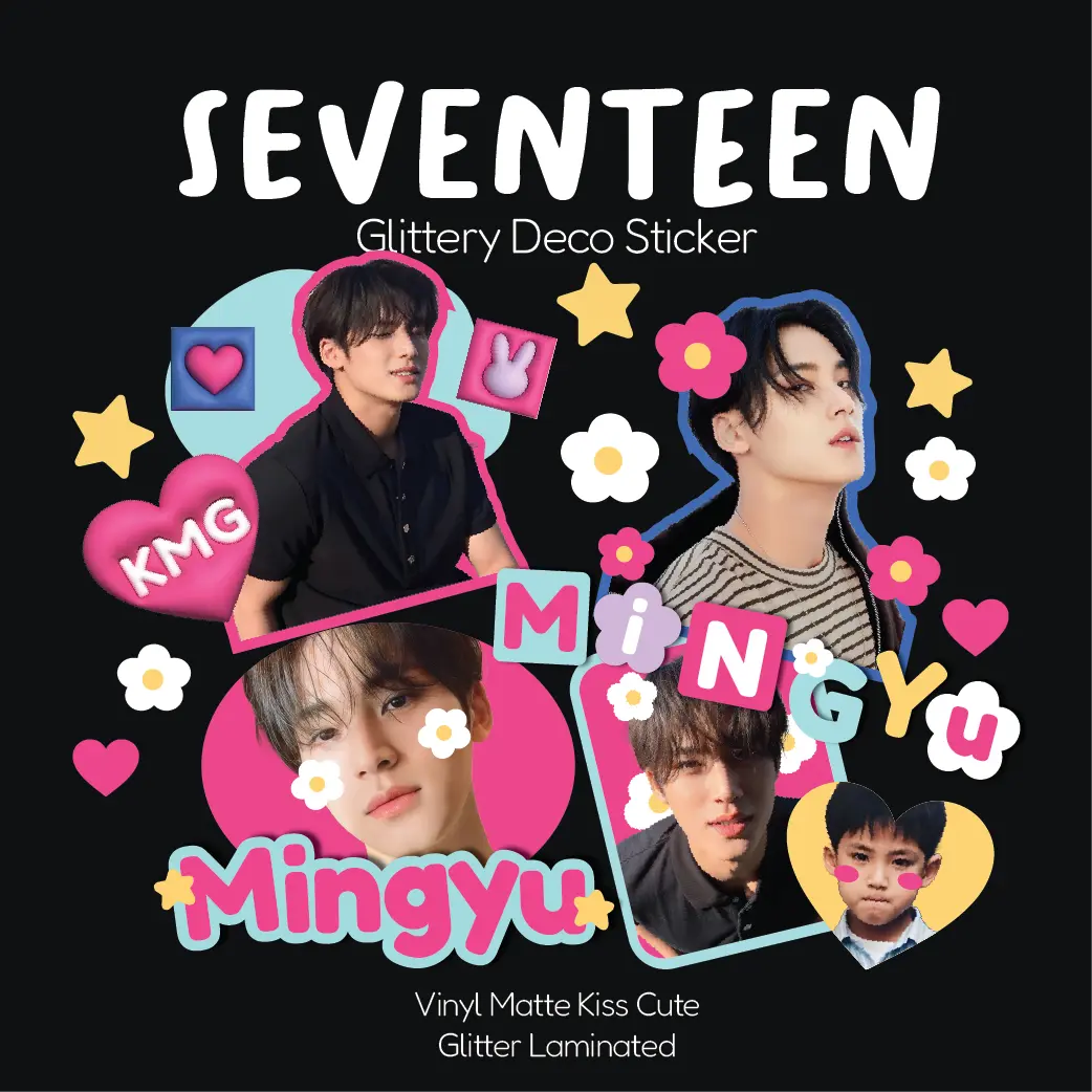 SEVENTEEN GLITTERY DECO STICKER By Sajangneeds - STICKER KPOP KISS CUT