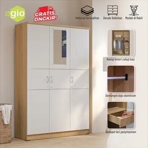 Oggi - Lemari Pakaian / Lemari Baju 3 Pintu/ Lemari Wardrobe 2 Pintu / Wardrobe Baju Aesthetic Minimalis / Agio All Wardrobe Series