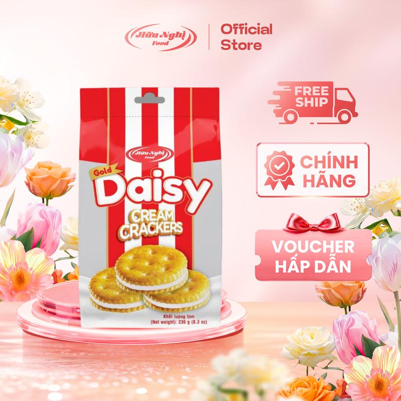 Bánh Gold Daisy Kẹp Kem Sữa 236g Hữu Nghị