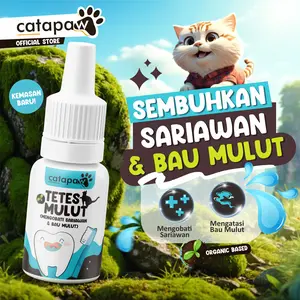 Catapaw Obat Tetes Mulut Kucing Anjing Sariawan Radang Bau Mulut dan Pembersih Plak Karang Gigi Hewan