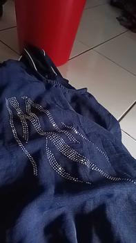 Product Review of Azkya Dress  Gamis Cringkle Airflow mix Swarosky premium Wanita Muslim Kain Crinkle Flowy Nyaman Panjang Wudhu Lebaran Simple from F**l J**h 0