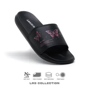 Sandal Wanita Black Kupu Kupu  Queen Alexandra  LRS Girls Sendal Hitam Wanita Shoes Selop Cewek