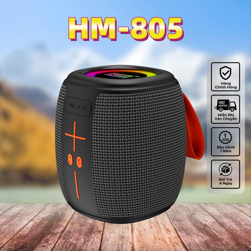 HM805 Loa Bluetooth Mini 4 chế độ LED Chống Nước Siêu Trầm Vừa tay Công Suất 8W Pin 1200mAh