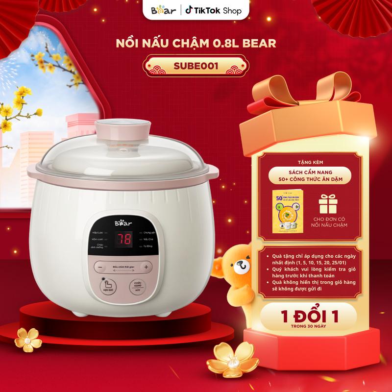 Nồi Nấu Chậm Bear Nồi Nấu Cháo Chậm Ăn Dặm Nồi Nấu Chậm Nồi Chưng Yến Đảm Bảo Giữ Nguyên Chất Dinh Dưỡng SUBE001