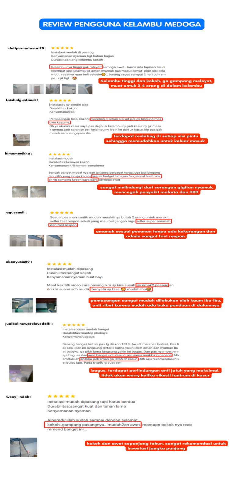 Product Introduction of Kelambu Medoga PDD Anti Jatuh Anti Nyamuk Jaring Tahan Lama Tebal Kelambu Kasur Anak Dewasa Jumbo 23