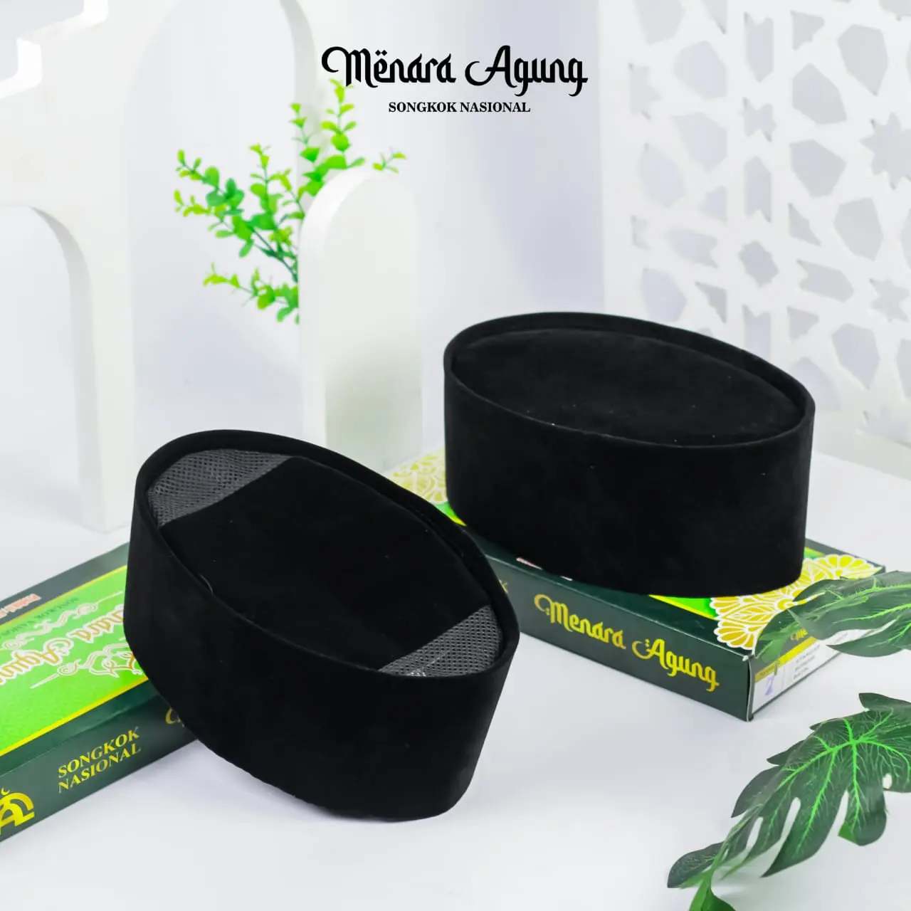 PROMO Peci Songkok Kopiah Hitam Nasional Polos Bahan Premium Quality Tinggi 9 cm