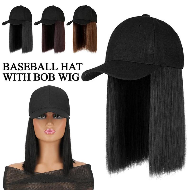 Product Introduction of Rambut palsu fesyen, topi hitam, topi, rambut palsu panjang, topi besbol, rambut lurus panjang, topi rambut palsu Z6W9 25