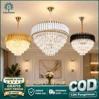 Gambar Anka Lampu Gantung Kristal Minimalis Mewah LED 3 Warna Remote Ruang Tamu Kamar Tidur 30/40/50/60/75CM Hias COD lampuminimalis modern - S4-1, 30CM dari AnkaHome Official Store Kab. Tangerang 1 Tokopedia