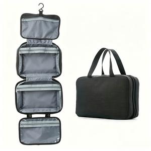 Bolsa de aseo plegable impermeable, 1 unidad organizador de cosméticos de viaje multifuncional, bolsa de aseo colgante portátil de gran capacidad para viajes de negocios, vacaciones, gimnasio, camping