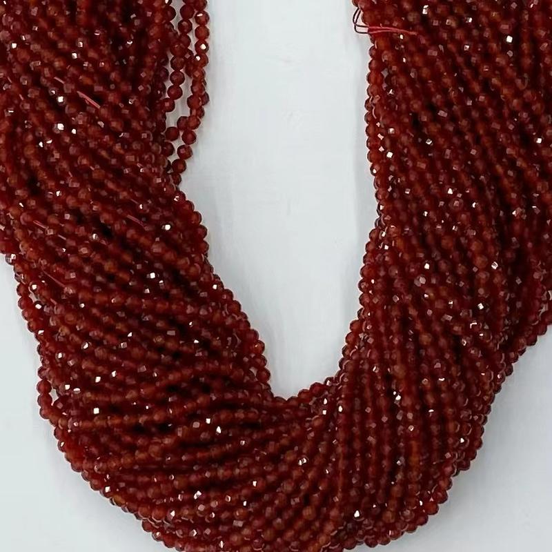 Product Introduction of Hạt Đá Quý Mã Não Đỏ, Bán Buôn, Hạt Rời Nhỏ Nhiều Mặt, Hạt Tự Làm, Thích Hợp Để Làm Đồ Trang Sức, Thiết Kế, Vòng Tay Thủ Công, 15 Inch, Có Kích Thước 2/3 / 4mm 30